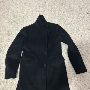Banana Republic Black Single-Breasted Wool Trench Coat